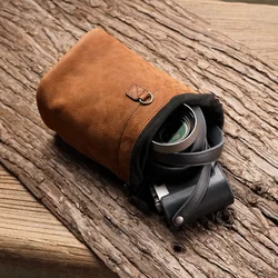 Mr.stone Handmade Genuine Leather Camera Case Bag For sony a7c2 fujifilm zf x100vi xt30 XT5 Leica q3 Q2 M11 bag in brown color