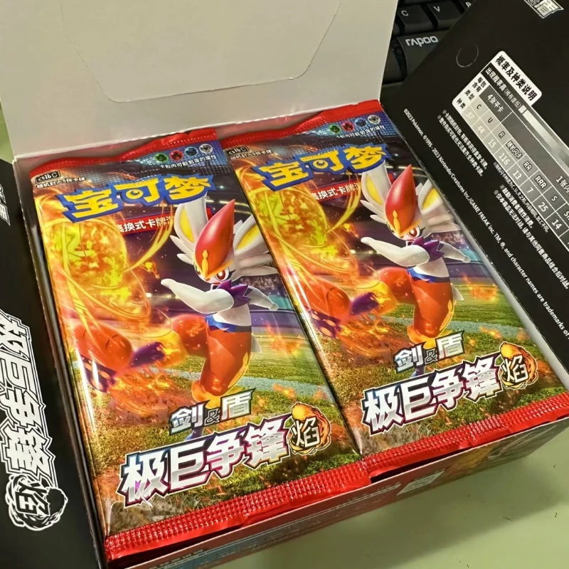 

Аутентичный Pokemon PTCG Sword & Shield 3,0 Thunder Flame упрощенная китайская подарочная коробка аниме тонкие толстые коллекционные карточки