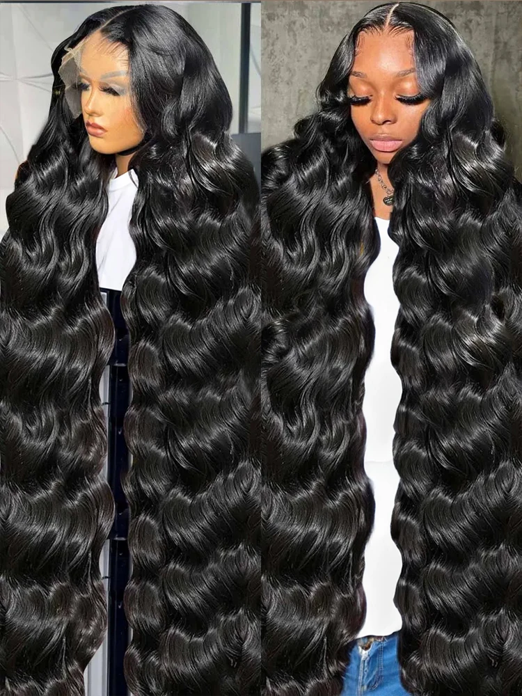 40 Inch Loose Body Wave 13x4 13x6 HD Transparent Human Hair Wig 250 Density 360 Brazilian Water Wave Lace Frontal Wigs for Women