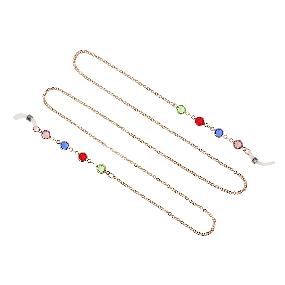 

Non slip Eyeglass Chain Golden Safety Strap Cord Fashion Rhinestone Beaded Necklace For Sports Glasses Accessories