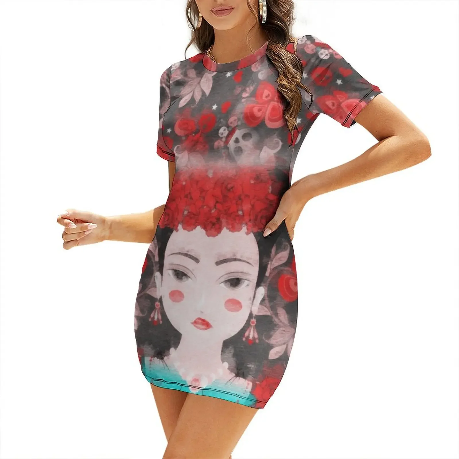 Mexican eyes Short-Sleeved Dress summer dress korean women dress women summer 2026 Woman's evening
