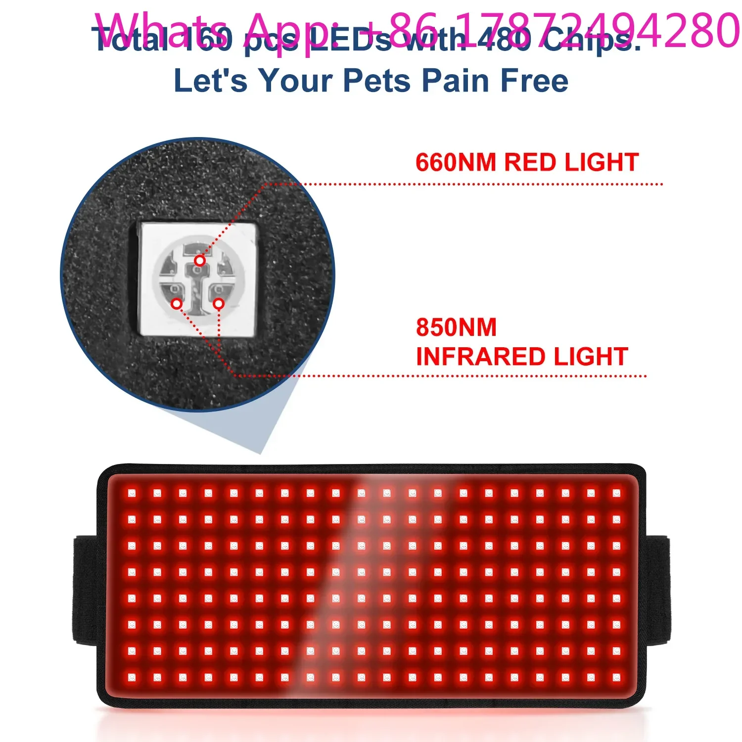 Pet Hoof Therapy Belt 660nm 850nm Red Light for Dog Cat Horse