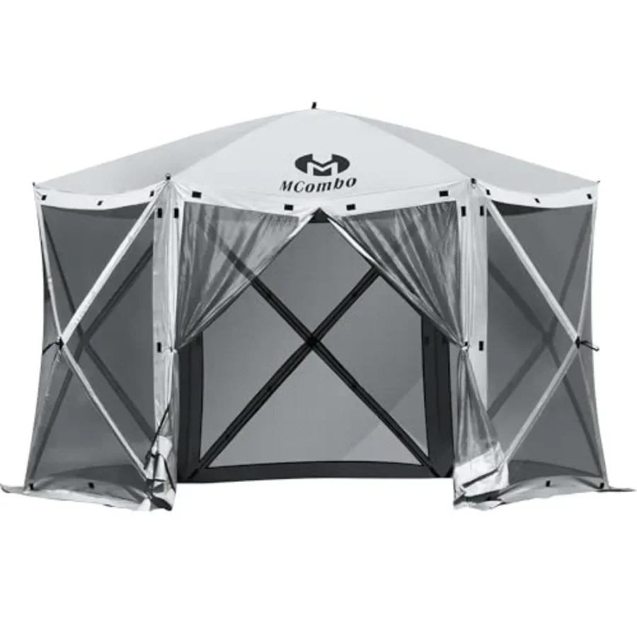 6-Sided Sned Outdoor Shelter with Netting Quick Setup Patio Pavilion No Wind Panels Included 1024