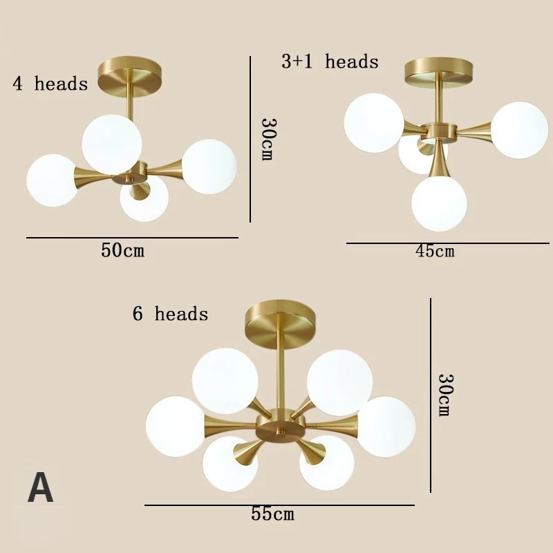 Nordic LED sputnik kronleuchter Studie Wohnzimmer Schlafzimmer Korridor glas licht design Dekoration Home küche insel licht