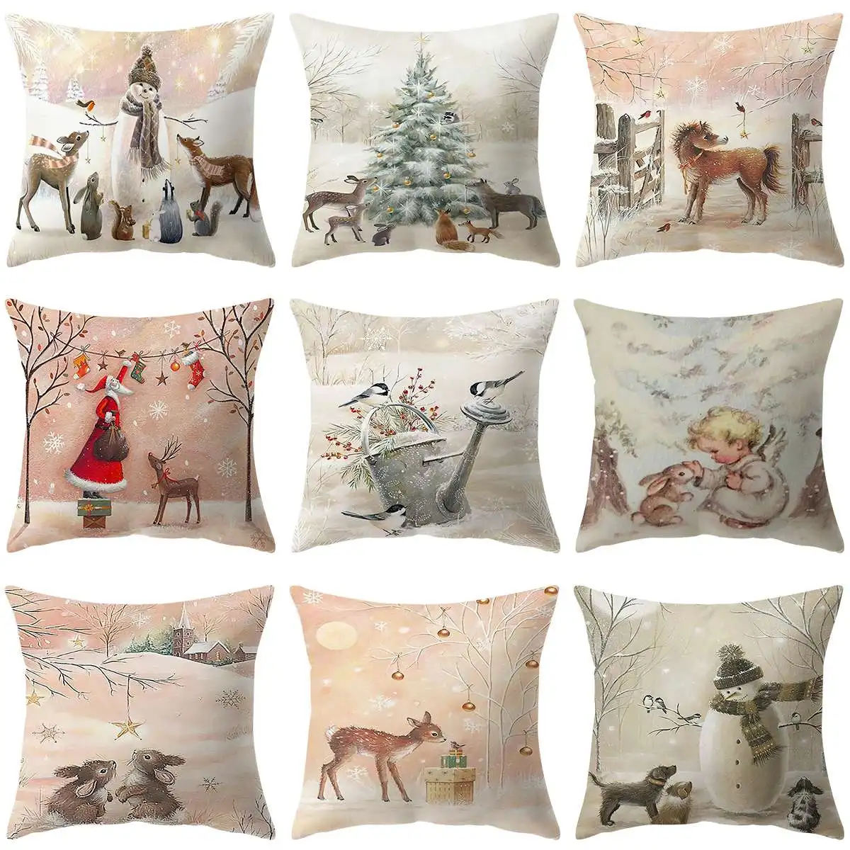 

45cm Christmas Pillowcase Cushion Cover Christmas Decorations for Home 2023 Christmas Ornament Gift Navidad Happy New Year 2024