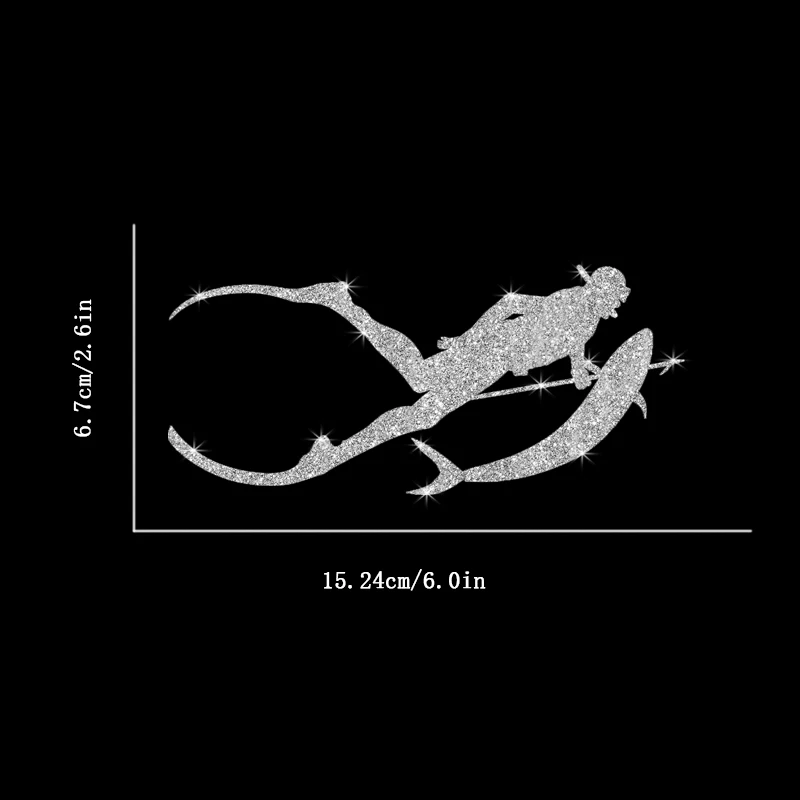 Car Sticker Free Diving SpearFishing Diving Snorkelling Sticker, Shiny Bright Sticker Covers Scratches, Wall Sticker