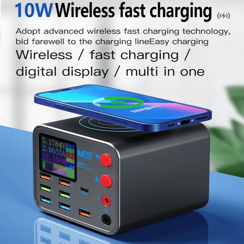 Estación de Carga Rápida Multi-Puerto Maant Powermaster One Pro, Fuente de Alimentación para Reparación de Celulares y Portátiles, Herramientas de Mantenimiento