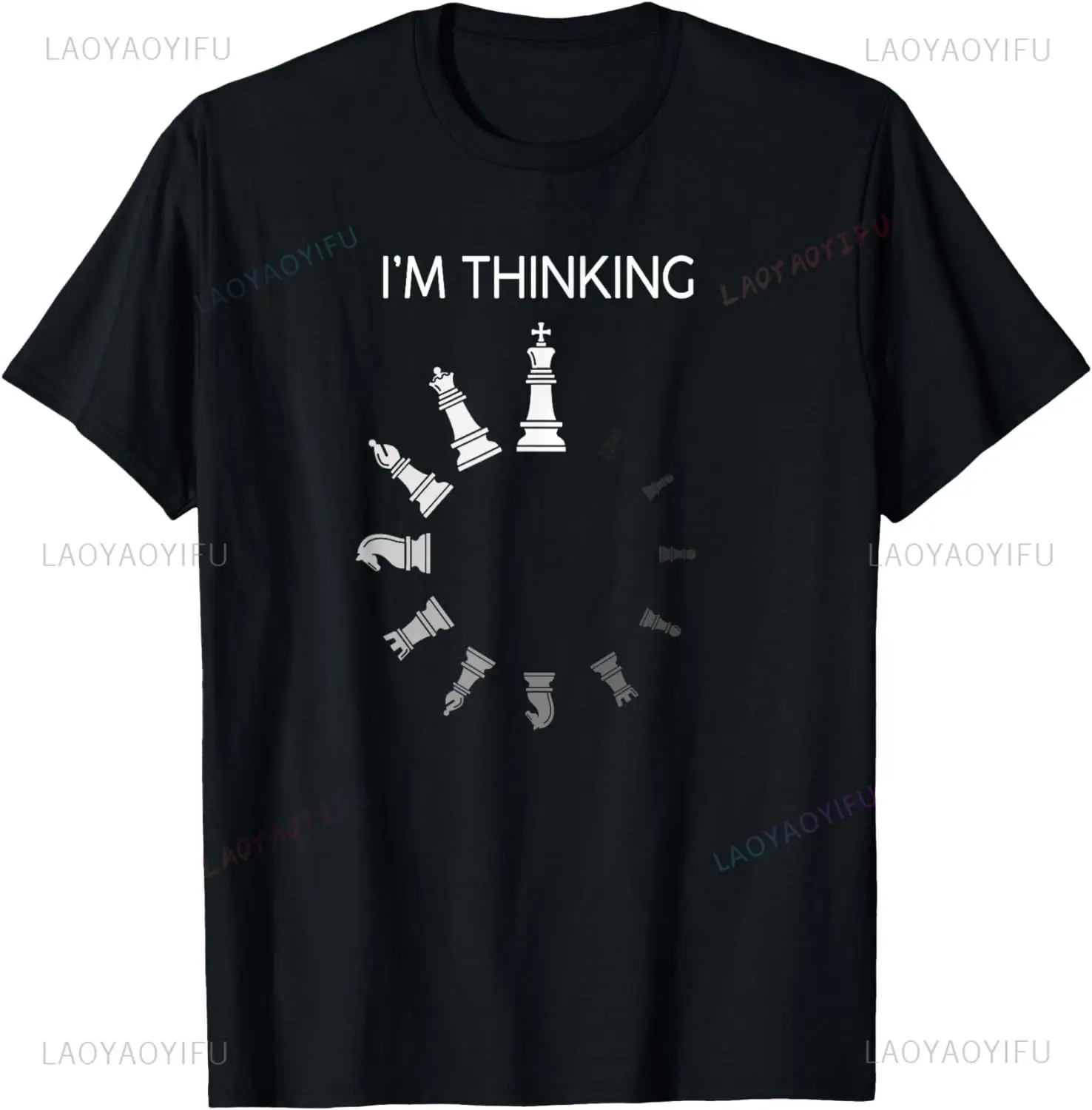 I am Thinking Chess Pieces I'm Thinking Chess Player Lover T-Shirt  fashion casual loose top