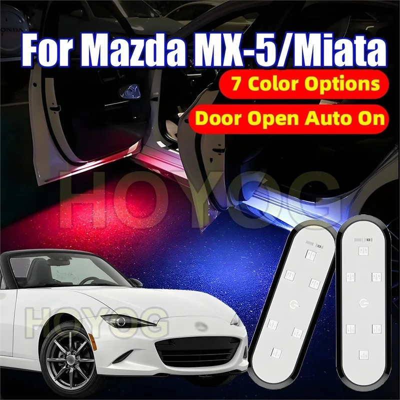 Fit for Mazda MX-5/Miata 2015-2026 Wireless Car Door Welcome Lamp with an Infrared Sensor and Type-C Charging