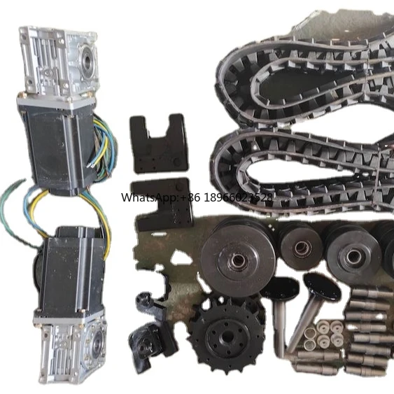 robot spare parts motor sprockets supporting wheels parts small rubber track for tracked chassis undercarriage