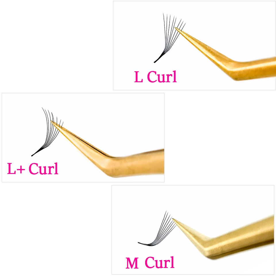 Colorful L M L+ C D Curl Premade Volume Eyelash Extension 5D 10D 12D Thin Pointy Base Slim Sharp Narrow Stem Russian Volume Lash