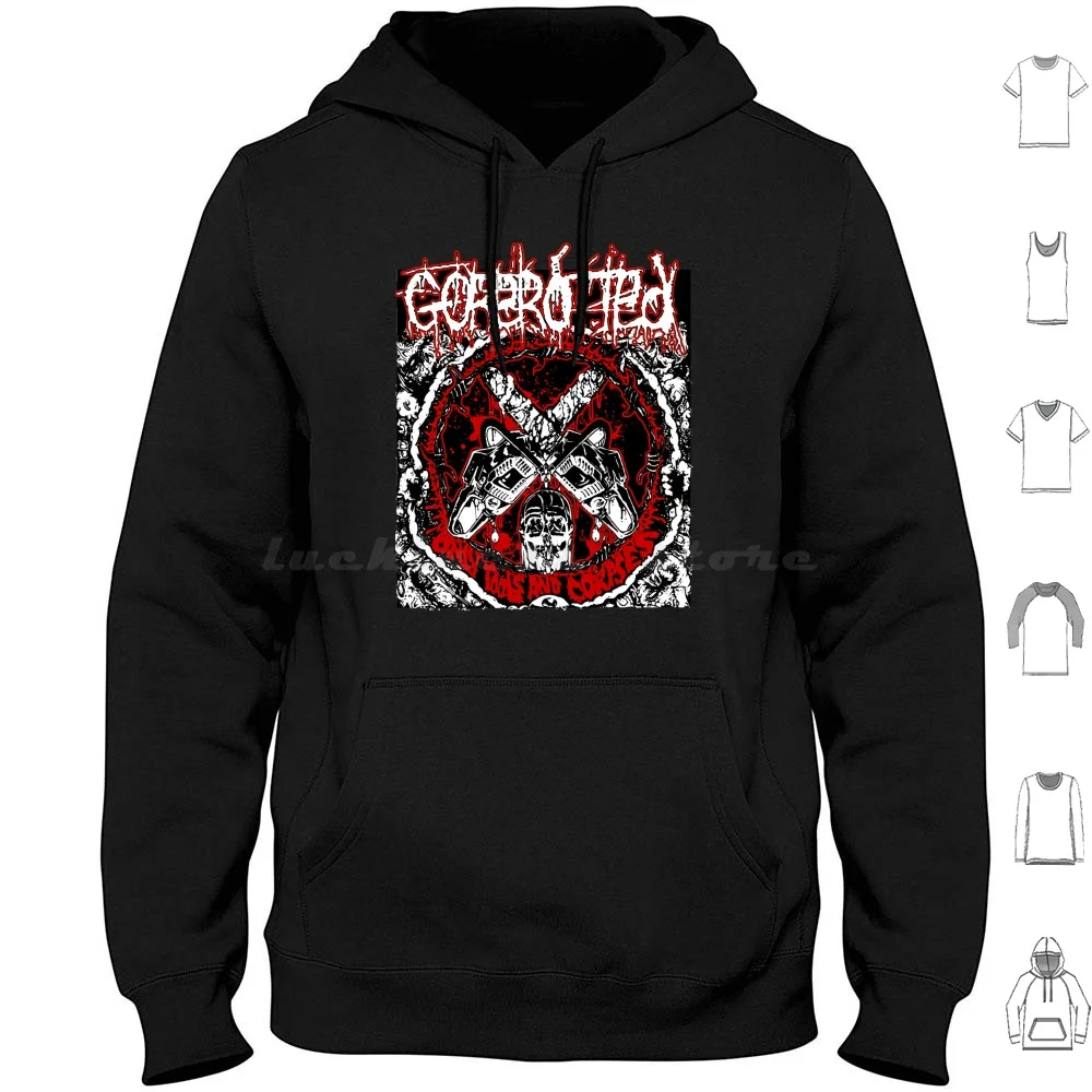 Homens Gorerotted Lindo Clássico Camiseta Com Capuz de Algodão Manga Longa Barato The Band Band Store Punk Band Band Tour Old Band Metal