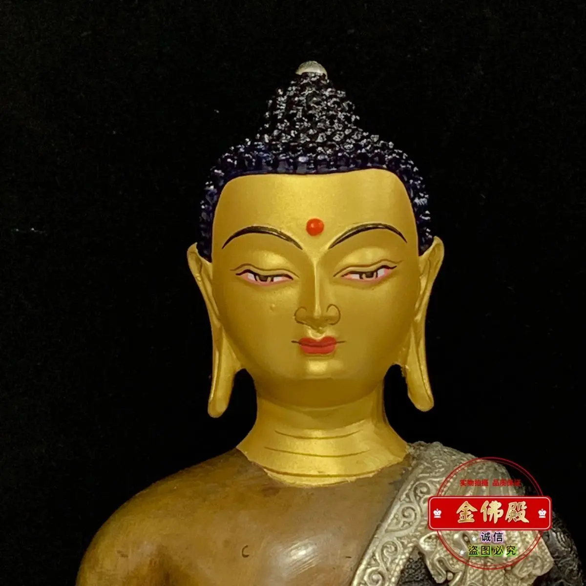 Pharmacist Buddha bronze statue Tibetan Buddhist retro silver ten inches Tibetan tantra one foot 30cm high Buddhist hall ornamen