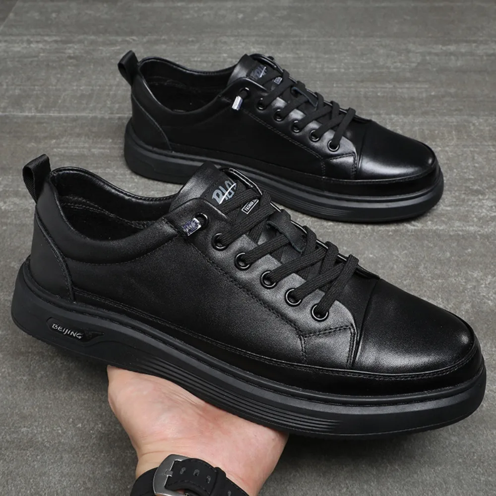

Men Leather Shoes Autumn Top Layer Cowhide Casual Mens Board Shoe Genuine Leather Board Shoes for Men's Designer Shoes Man
