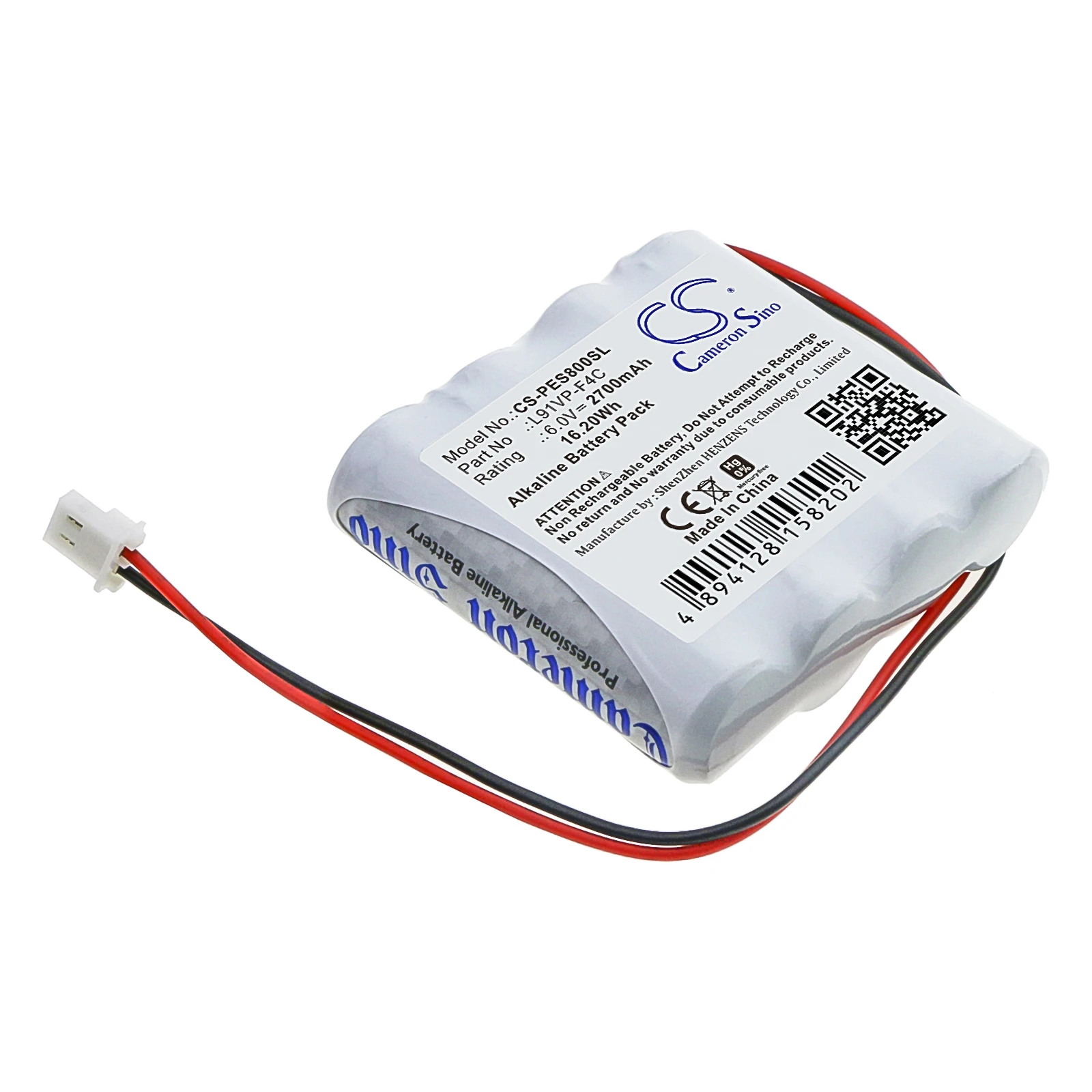 

Alkaline Personal Care Battery for Purell, 6.0V, 2700mAh, Compatible Models: ES8 Hand Sanitizer Dispenser