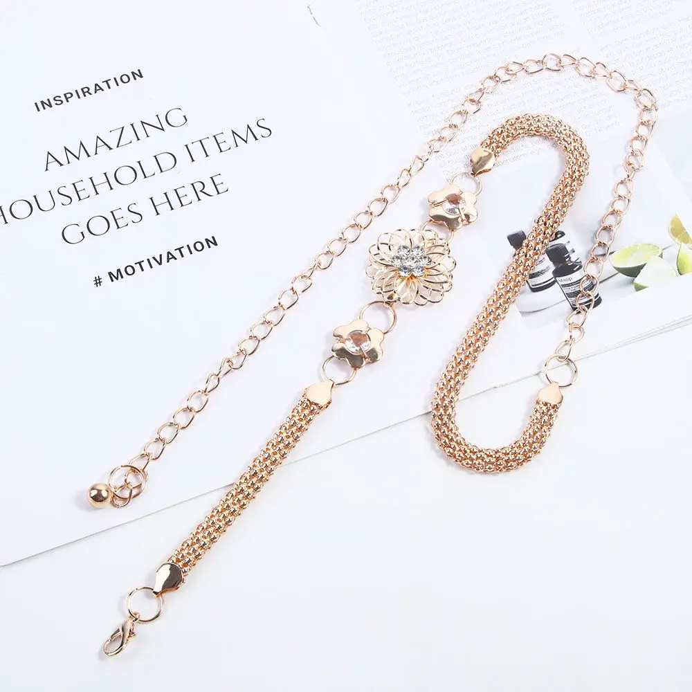 Cadena de cintura elegante de lujo para mujer, cinturones de cadena para el cuerpo, joyería de moda