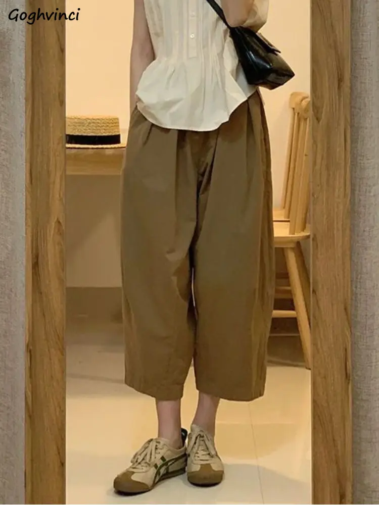 

Pure Baggy Pants Women Ankle-length Spring Breathable BF Harem Trousers Casual Chic Designed High Waist College Fashion Harajuku