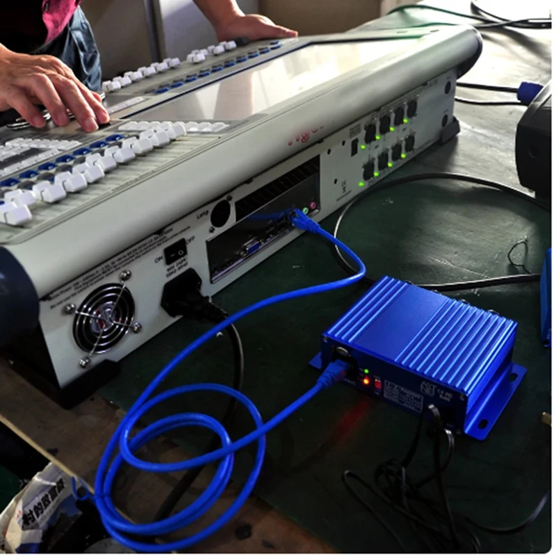 Artnet-Conversor Bi-Direcional DMX, 4 Feminino, 3Pin, Conversor de Sinal XLR, Ethernet, 4 Way