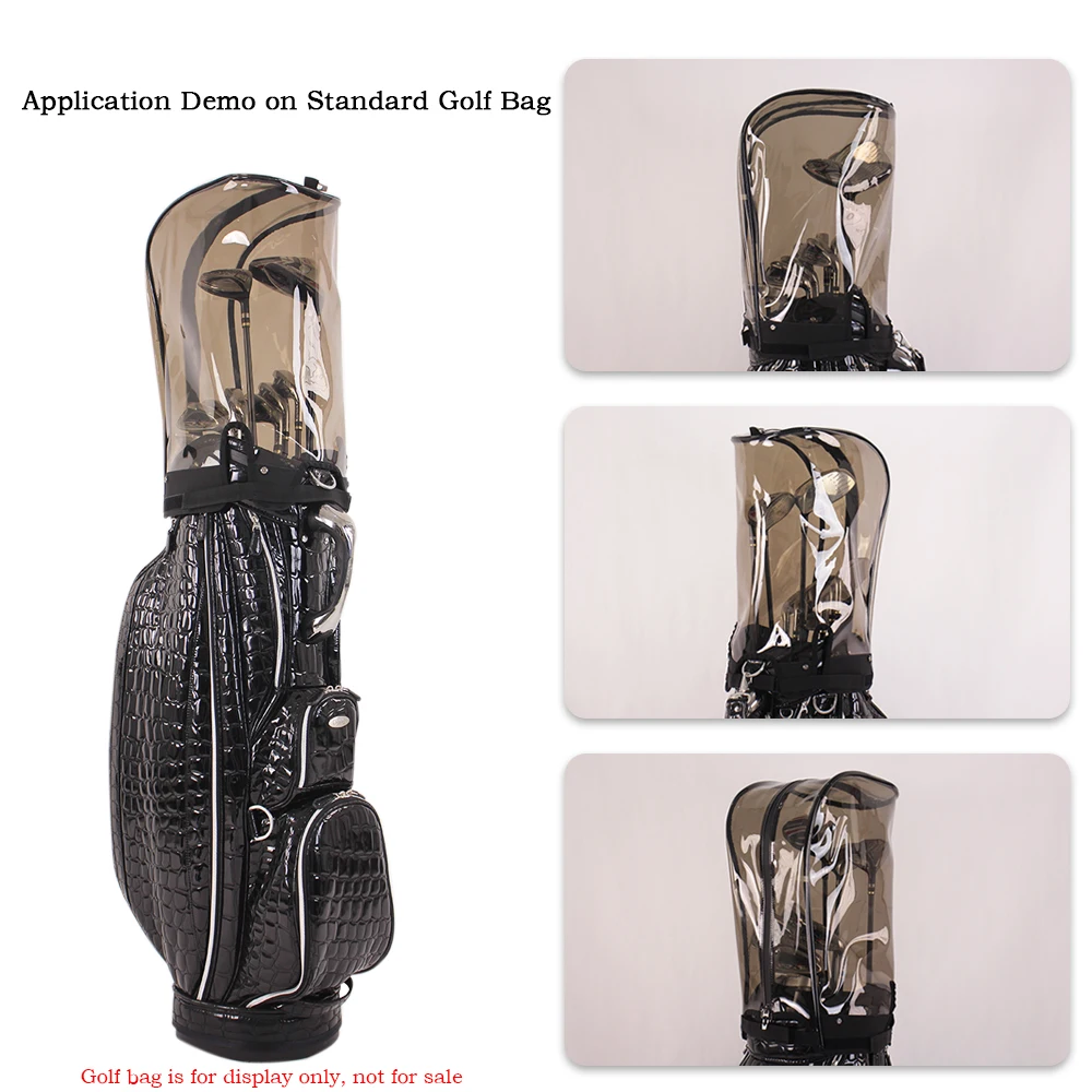 Universelle Golftaschenabdeckung, Golfschläger-Staubschutz, Modische Transparente TPU-Materialien mit Vier Knöpfen – Detail 3