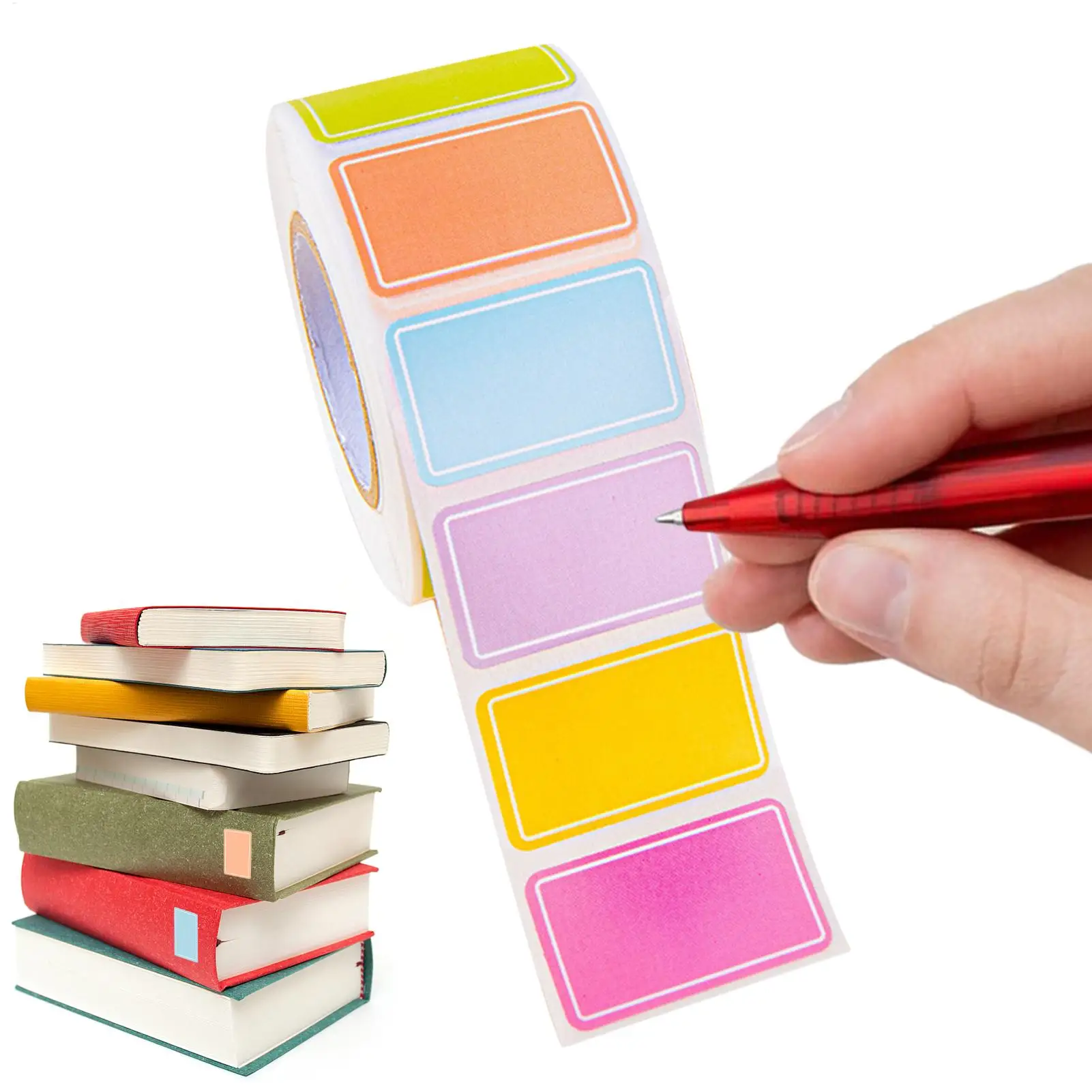 

Цветные этикетки-наклейки, 500 шт., этикетки для переезда, съемные прямоугольные этикетки-наклейки, клейкие этикетки однотонных цветов, именные бирки