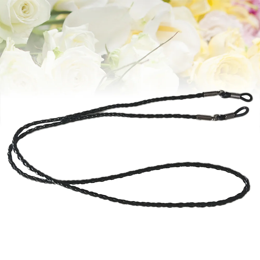 حامل حزام النظارات المضفر باللون الأسود، حبل متين وخفيف الوزن للرجال والنساء، سلك مضاد للانزلاق #4