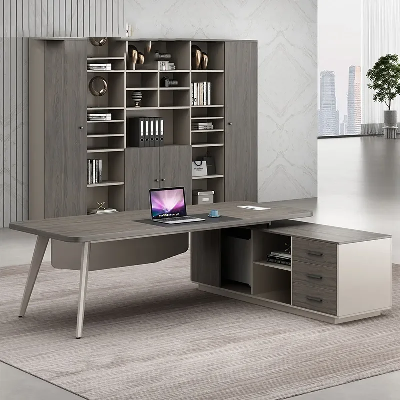 Modern Simple Office Desk and Chair Set Single Supervisor Manager Table Executive Workstation Furniture
