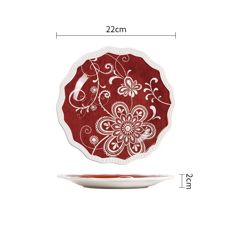 Exquise Keramische Borden Rond Steak Diner Pastabord Onderglazuur Color Serviesgoed Keukenaccessoires Thuissaladeplaat