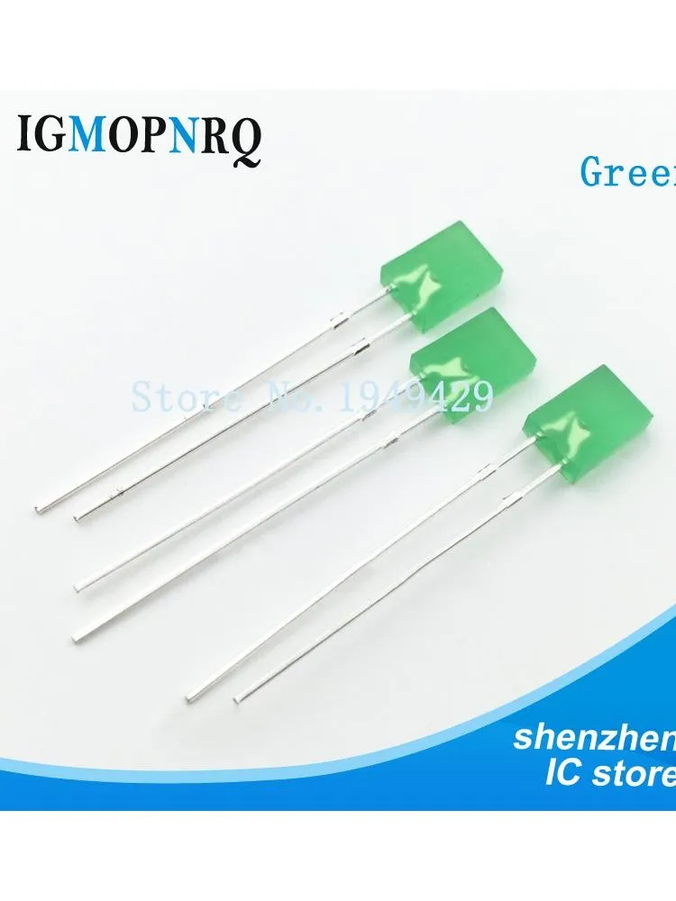 100 sztuk/partia 2*5*7mm kwadratowa dioda LED zielona dioda emitująca światło 2X5X7 LED — zdjęcie 2