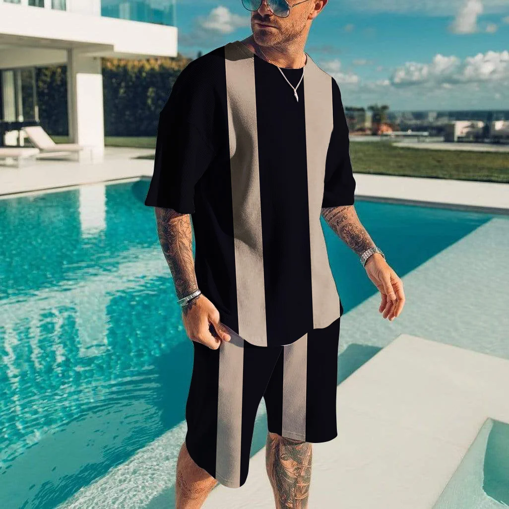 New Summer Men Suit abbigliamento da uomo 2 pezzi Outfit of Sportswear manica corta Streetwear t-shirt Set tuta da uomo Set stampa 3D