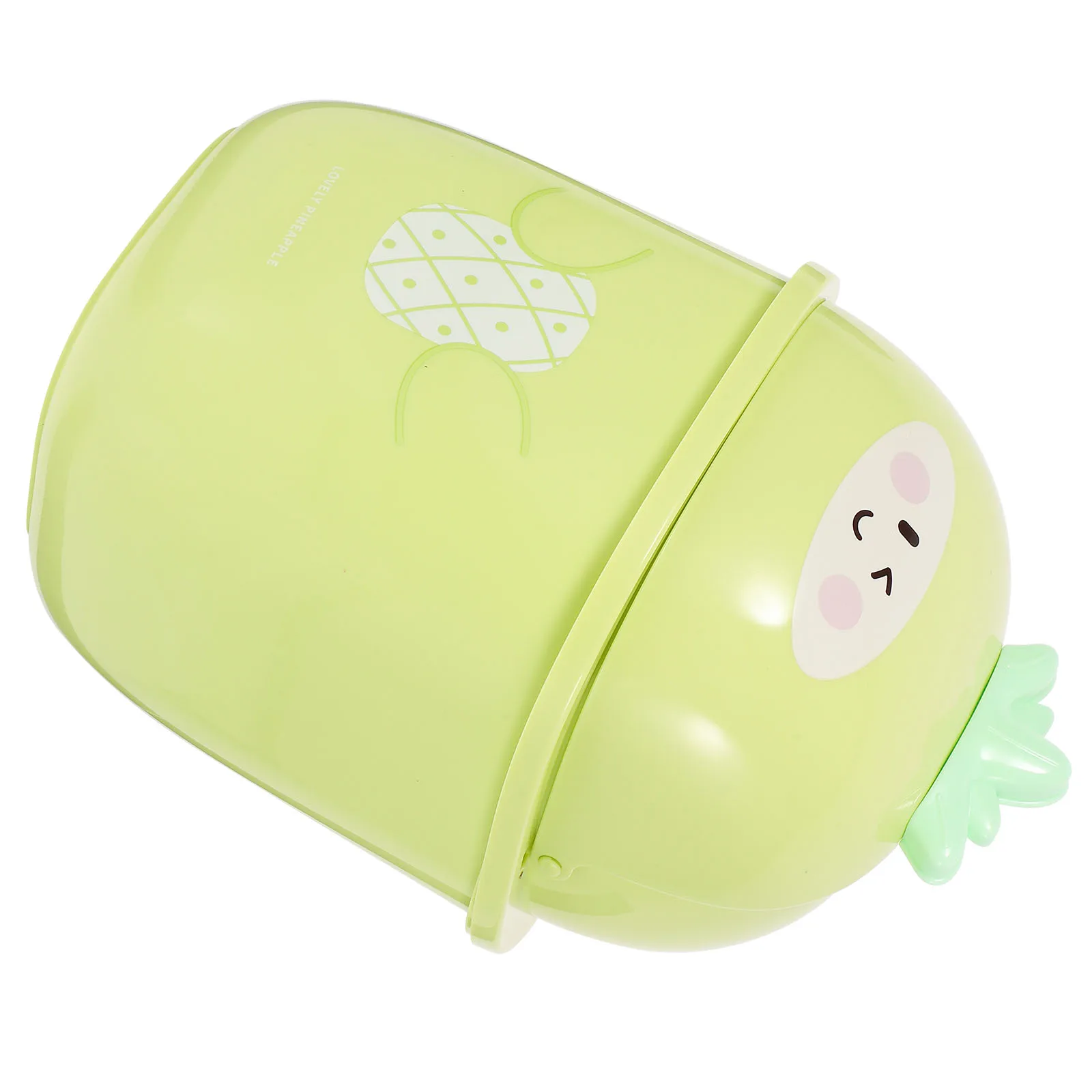 

Pineapple Trash Can Plastic with Lid Cover Countertop Garbage Creative Desktop Waste Bin