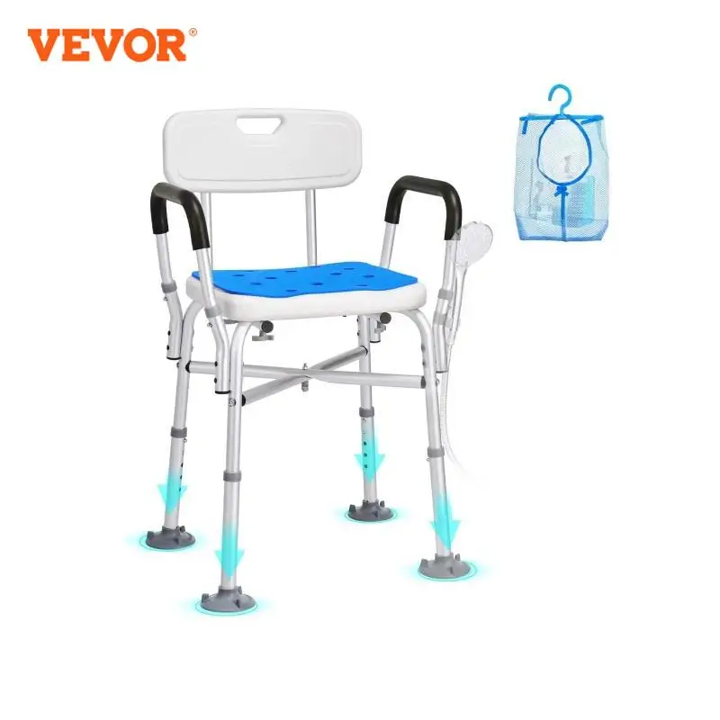 VEVOR Shower Chair Seat Adjustable Height Bench Bath Chair for Elderly Disabled Shower Chair for Inside Shower Bathtub 400/350lb