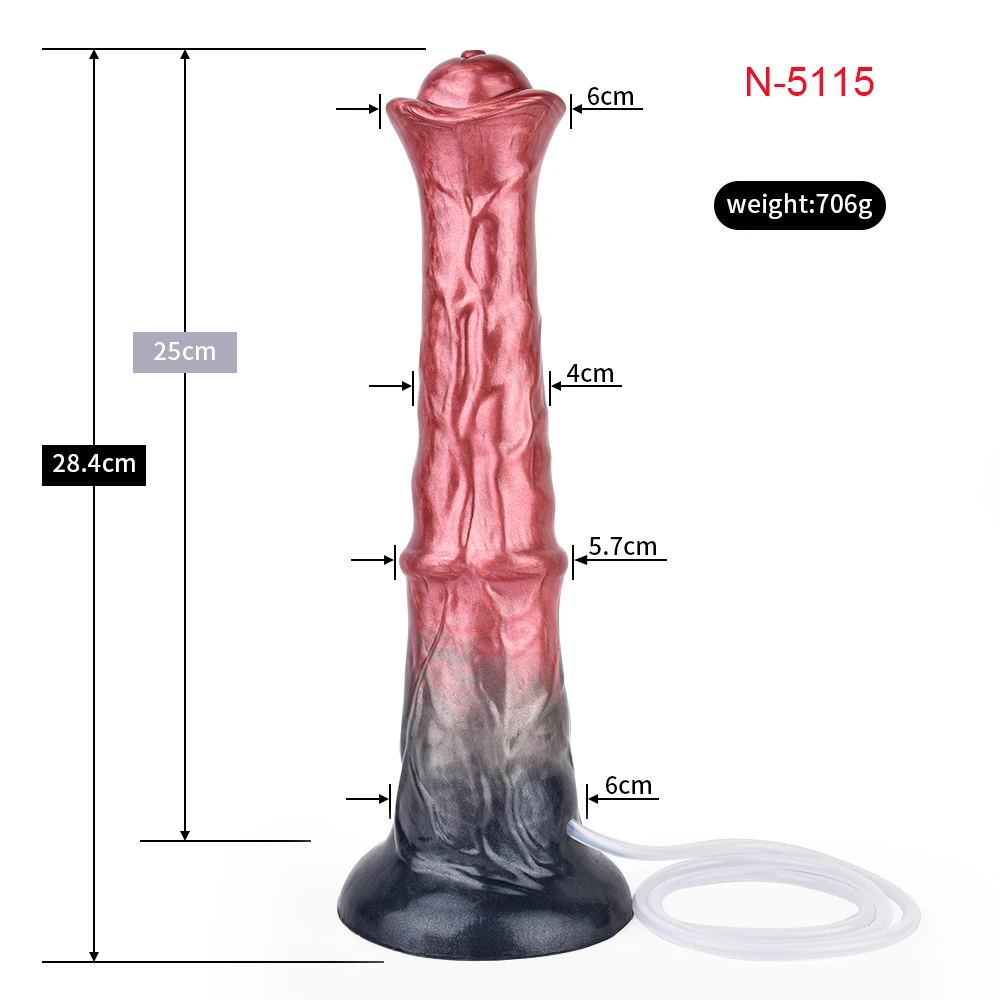 FAAK Silicone Ejaculation Horse Dildo With Sucker Multi Color Spray Liquid Function Fantasy Squirting Penis Sex Toys For Women