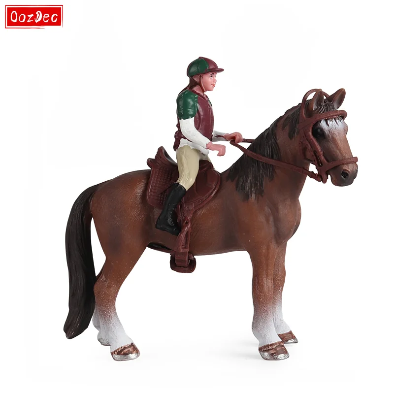 

OozDec Horse Model 10.5*12.5CM Brown Emulational Horseman Horse Animals Playset Figurine Cute Educational Kids Toy Gift