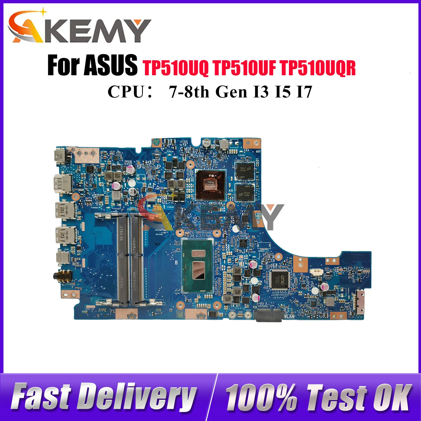 

TP510UQ Laptop Motherboard For ASUS VivoBook Flip TP510UQR TP510UF TP510U TP510UQ Mainboard With I3 I5 I7 CPU 100% tests OK stk