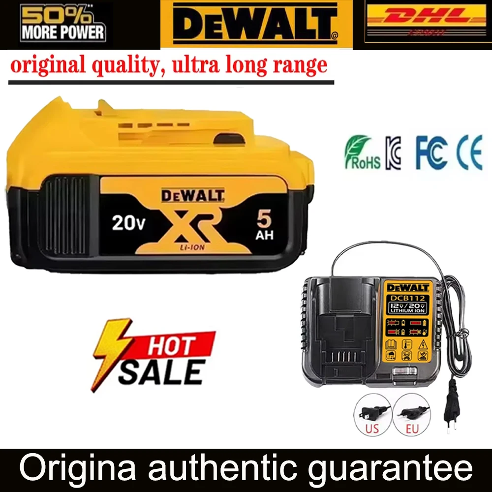 

100% coded NEW original Dewalt Lithium Battery DCB202 DCB609 18V 20V 5AH 6AH Handheld Angle Grinder Hammer Rechargeable Battery