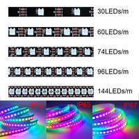 5V WS2812B WS2812 Digital Flexible Individually Addressable Pixel Led Strip RGB LED Strip 30/60/74/96/144Pixel/Leds/M Tape Light