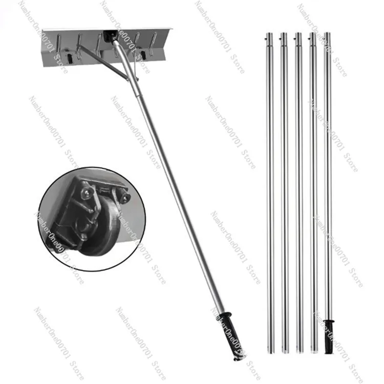

Lightweight Aluminum Roof Snow Rake with Wheels, Durable & Easy Push Design