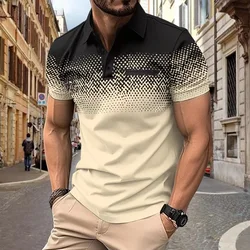 Nuovo stile moda uomo estate gradiente t-shirt a maniche corte sport Outdoor fitness casual slim fit camicia da uomo POLO