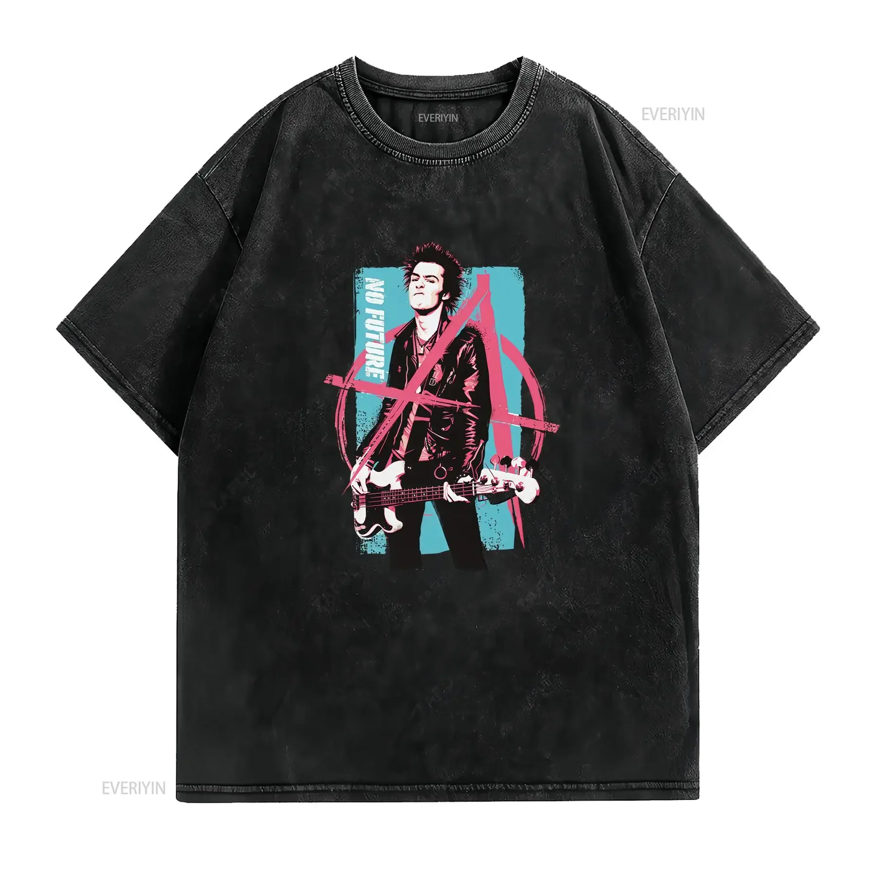 Sid Vicious No Future T Shirt Men's and Women's Sizes vintage Washed Versatile streetwear Stylish fashion Casual vintage