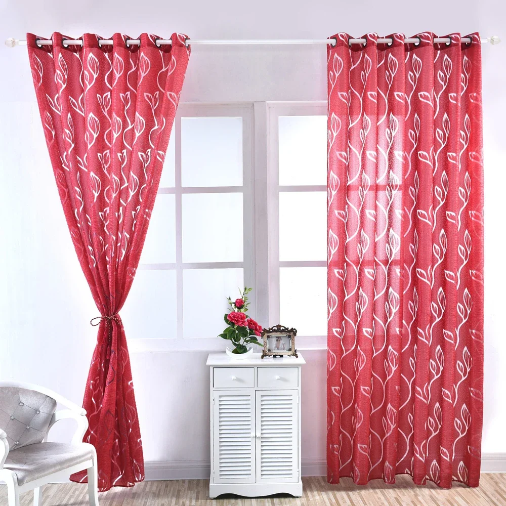 Semi-Blackout Curtains Gray Polyester Fiber Window Screen Modern Living Room Treatment Window curtains for living room 창문 커튼