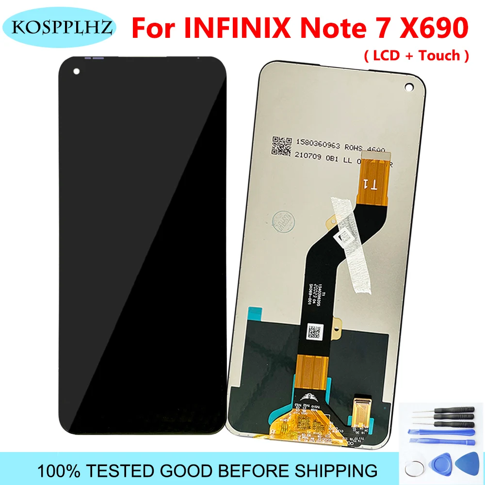 6.95 Inch For INFINIX Note 7 X690 LCD Display + Touch Screen Digitizer Assembly 100% Tested Work For Note7 X690B Phone Parts