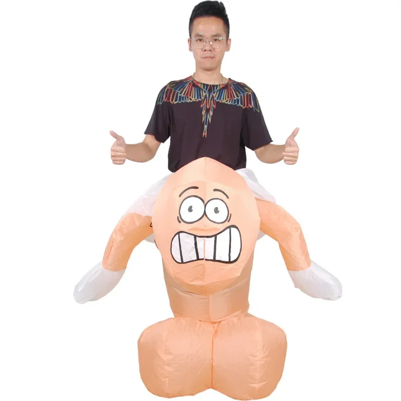 Penis Opblaasbaar Kostuum Cosplay Sexy Grappig Opblazen Pak Feest Kostuum Verkleedkleding Halloween Kostuum Voor Volwassen Dick Jumpsuit