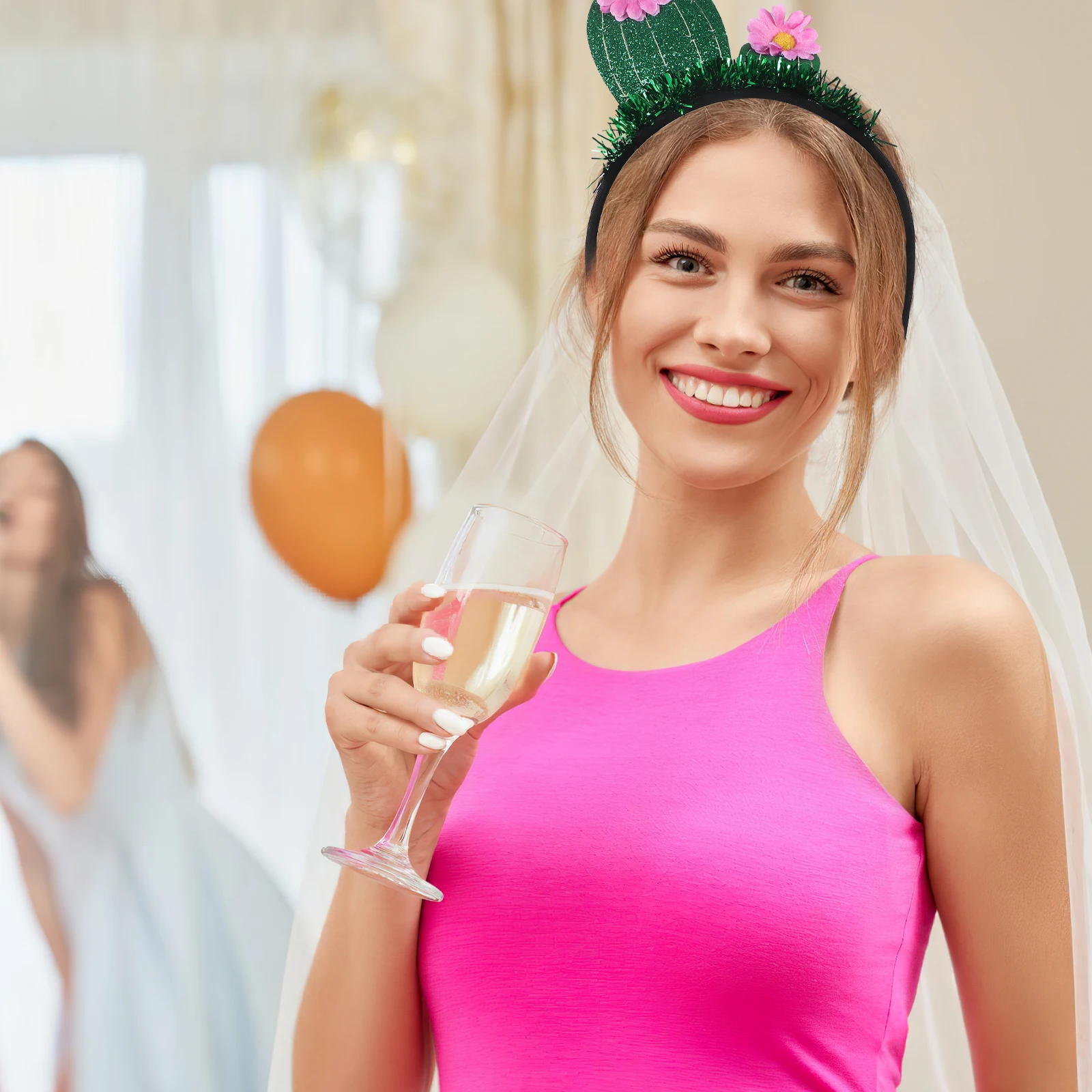 

2Pcs Cactus Hair Hoop Party Headwear Accessories Girls Tassel Hairband Festival Headdress Wedding Photoshoot Props