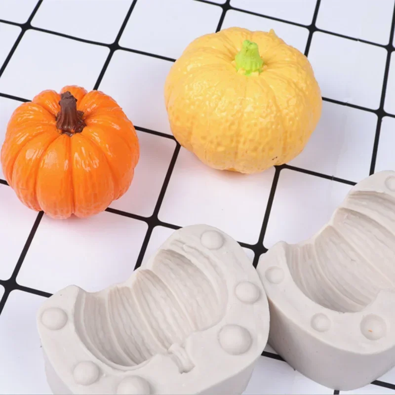 Halloween Pumpkin Shape DIY Cake Candles Resin Mould Aromatherapy Plaster 3D Silicone Mold Kitchen Baking Tool Decoration