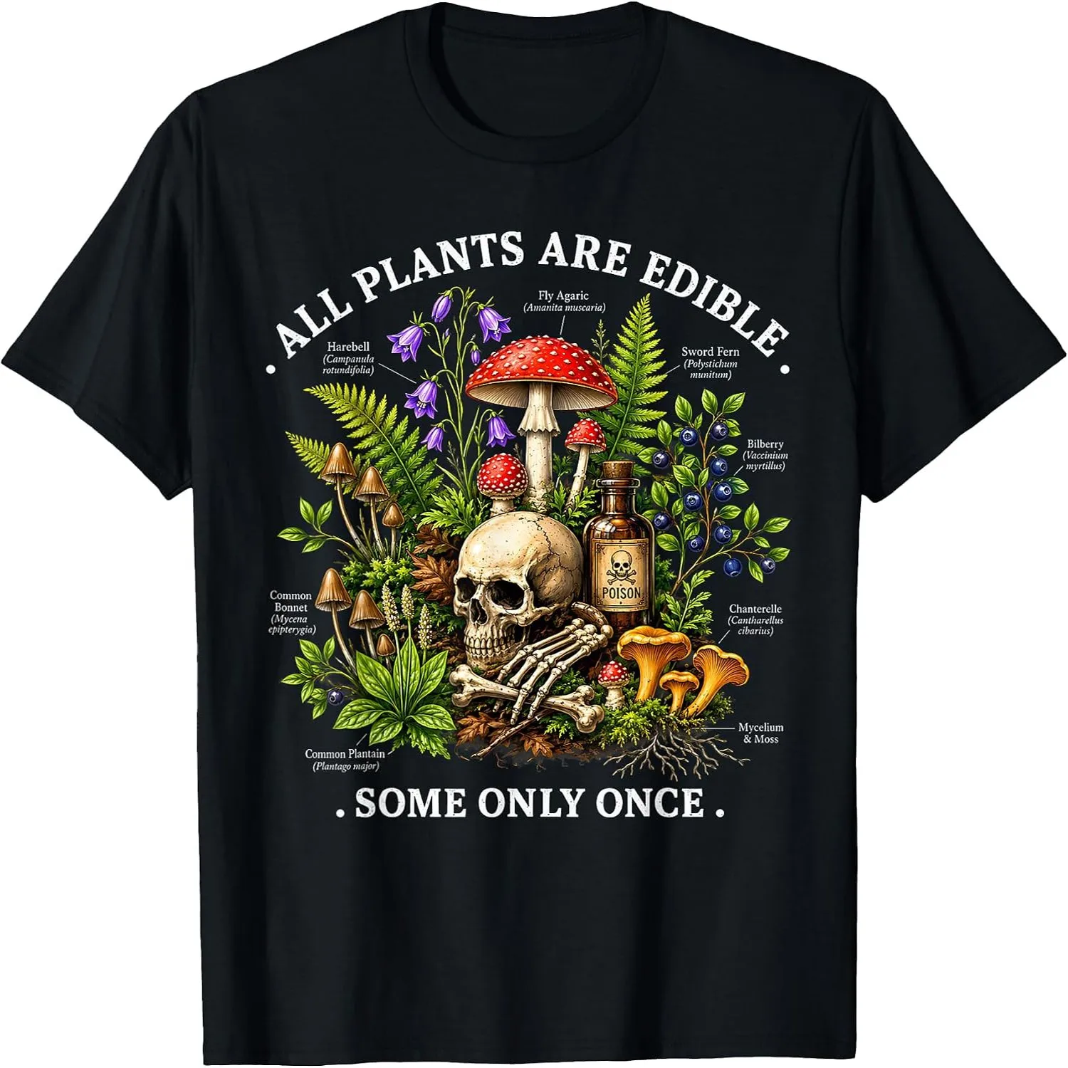 All Plants are Edible Some Only Once Funny Botany Gardening T-Shirt