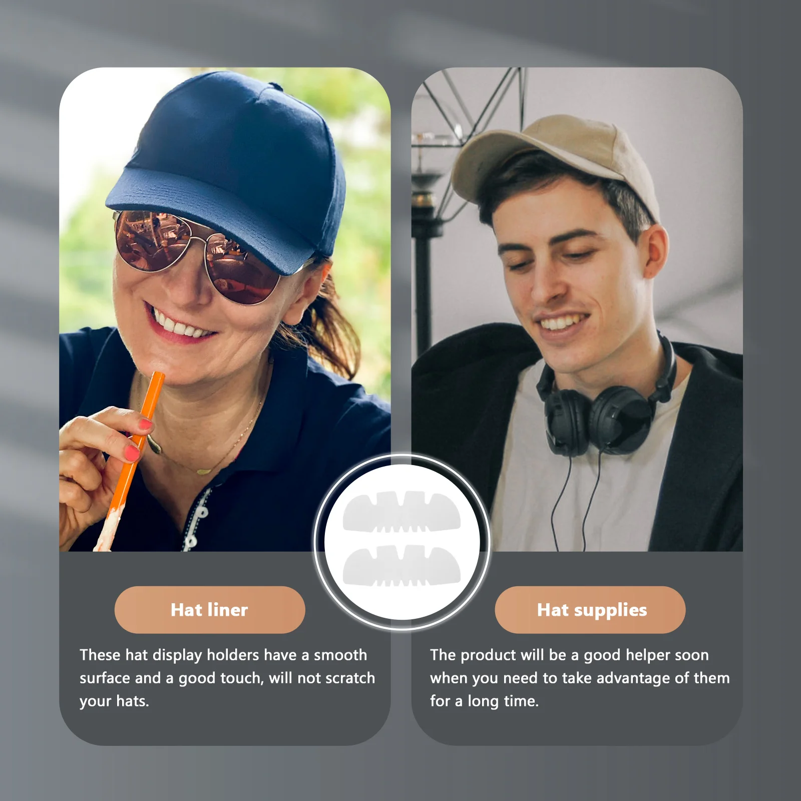 100Pcs Hat Insert Baseball Cap Cardboard Shaper Double Sided White Support for Cap Shape Preservation Home Travel Use