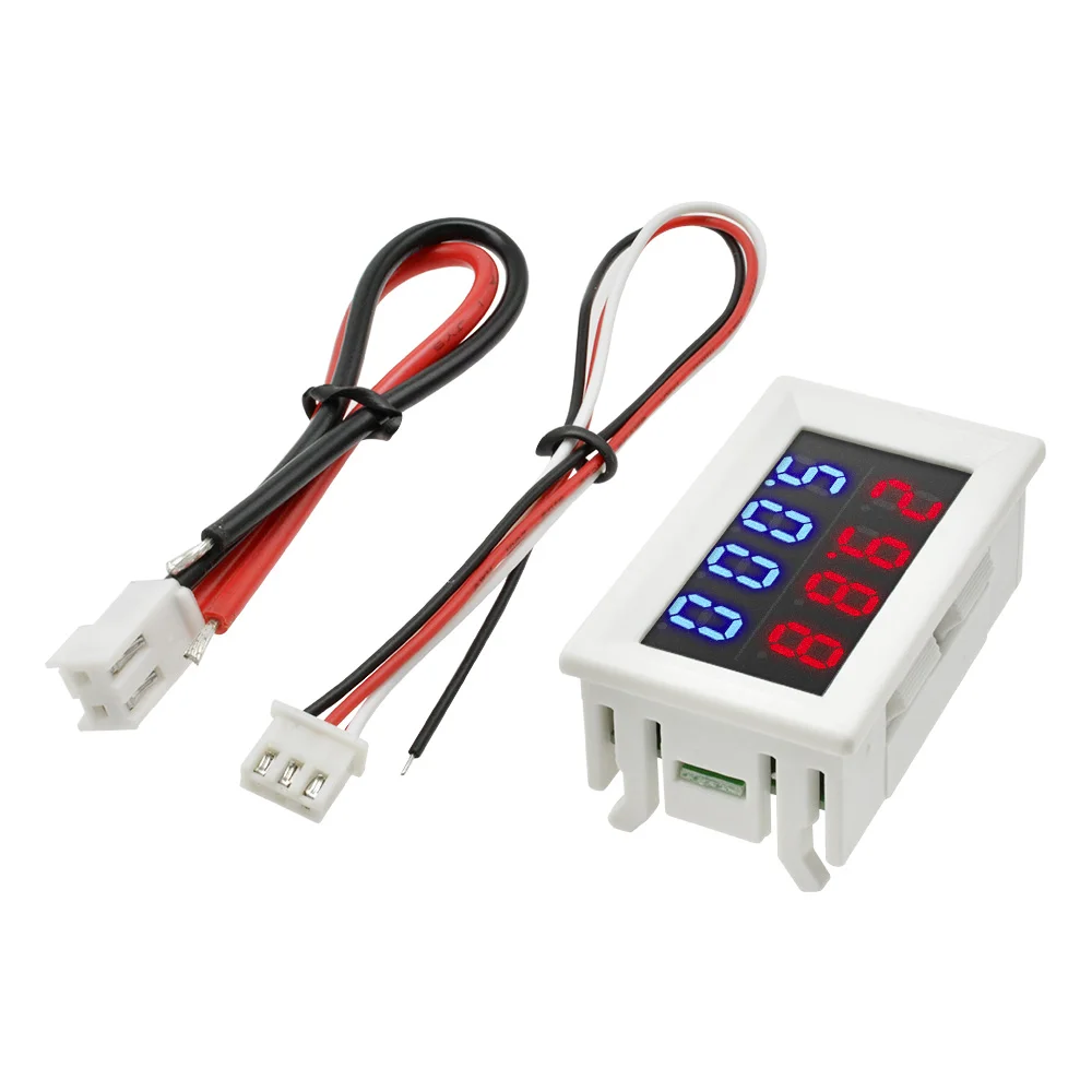 DC 0-100V/10A Rot Blau 4bit Dual LED Display Digital Voltmeter Amperemeter Hochpräzises Spannungsmessgerät Strommessgerät mit 5 Drähten