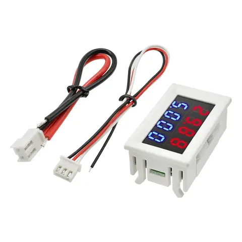 DC 0-100V/10A Red Blue 4bit Dual LED Display Digital Voltmeter Ammeter High Precision Voltage Meter Current Meter with 5 Wires