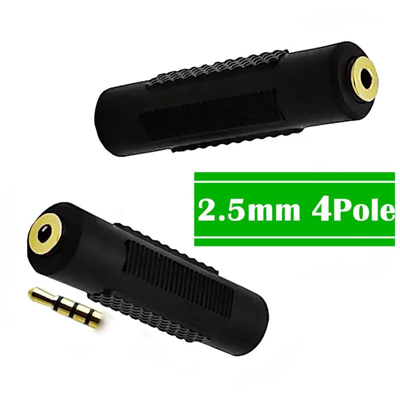 Gold Plated DC2.5mm/3.5mm 3/4 Pole Female to Female Audio Headphone Adapter Microphone 2.5mm/3.5mm Stereo Docking Extension Head