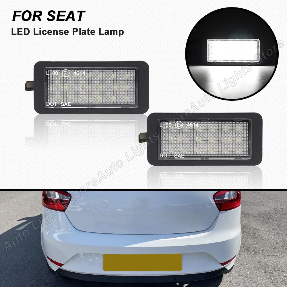 2pcs LED License Number Plate Light Lamp For Seat Ibiza IV MK4 6J/6P 5-door 2008-2016